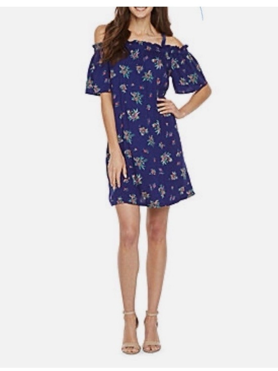 Peyton & Parker Dresses & Skirts - Peyton & Parker Women’s Blue Floral Off Shoulder Shift Dress